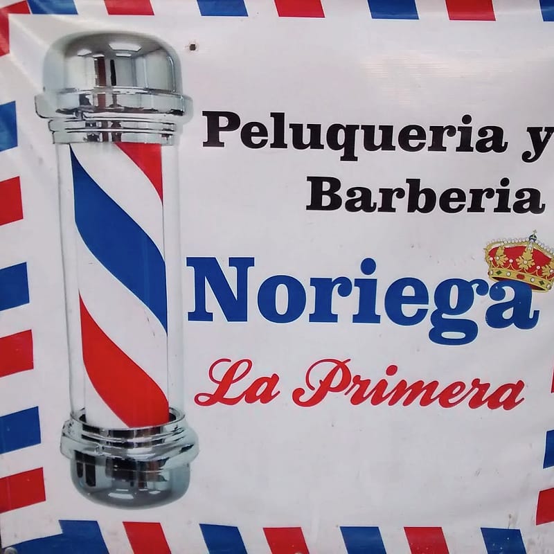 Letrero de Peluquería y Barbería Noriega, La Primera